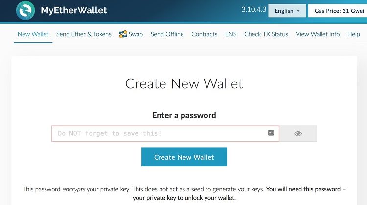 ¿Cómo crear un monedero en My Ether Wallet?