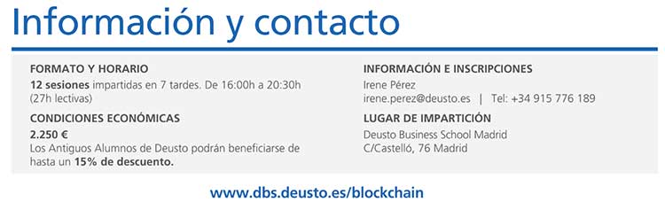 Curso de Blockchain información y contacto