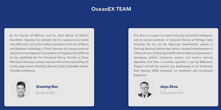 Parte del equipo de Oceanex ICO